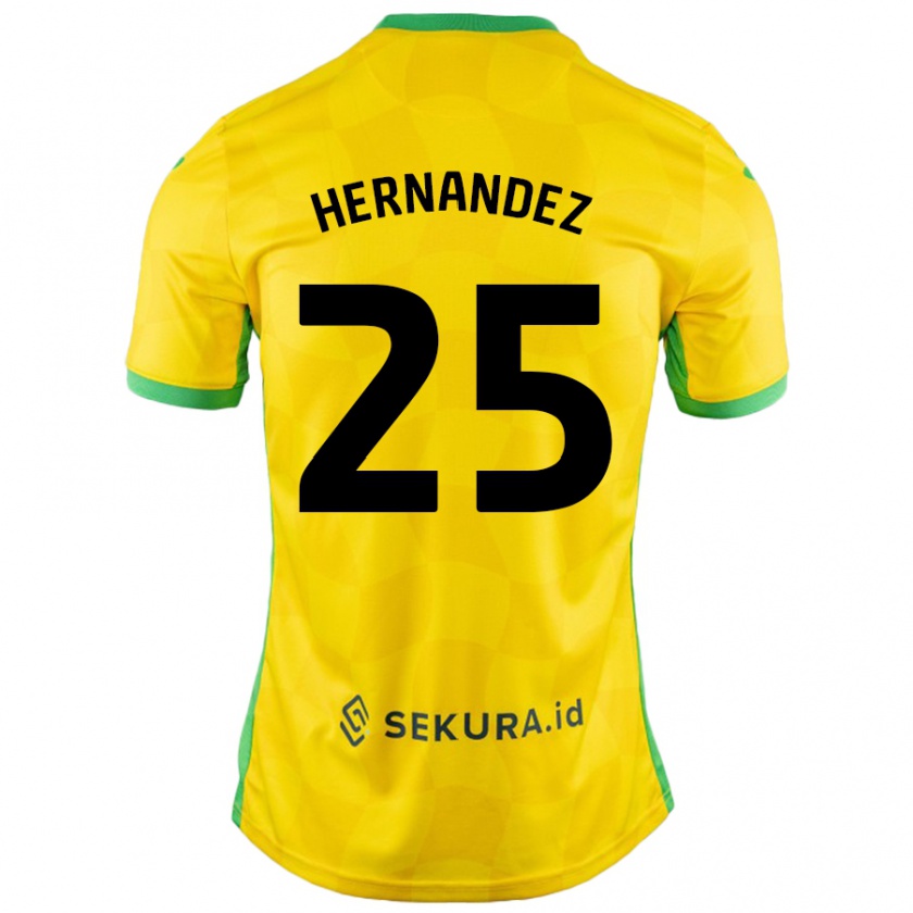 Kandiny Enfant Maillot Onel Hernández #25 Jaune Vert Tenues Domicile 2024/25 T-Shirt