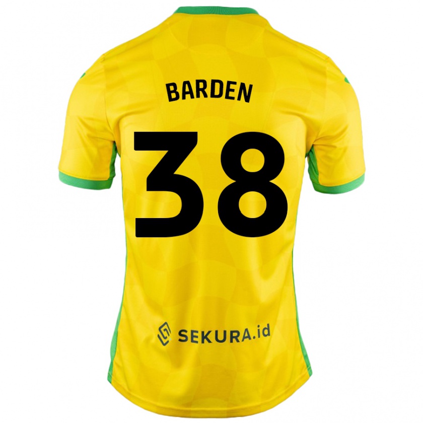 Kandiny Enfant Maillot Daniel Barden #38 Jaune Vert Tenues Domicile 2024/25 T-Shirt