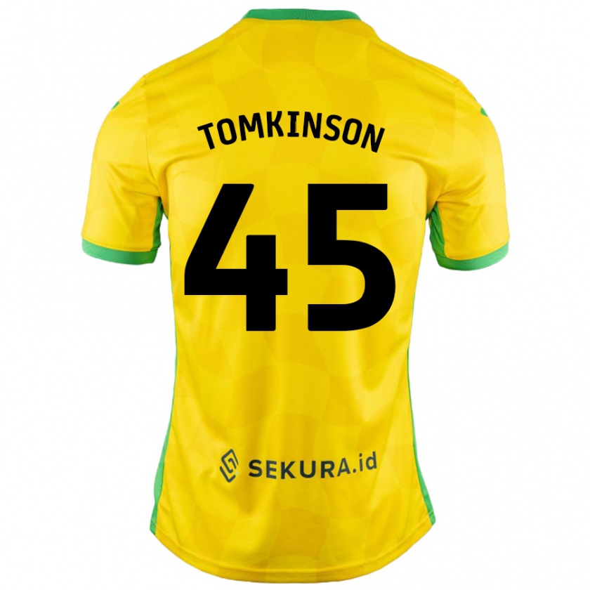 Kandiny Enfant Maillot Jonathan Tomkinson #45 Jaune Vert Tenues Domicile 2024/25 T-Shirt