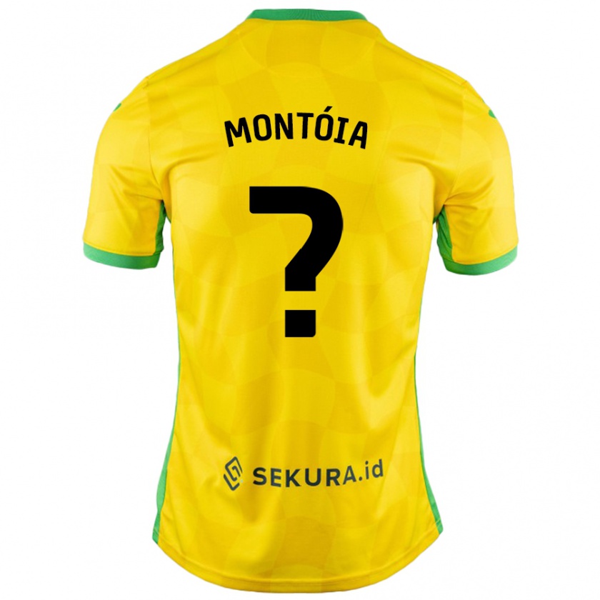 Kandiny Enfant Maillot Guilherme Montóia #0 Jaune Vert Tenues Domicile 2024/25 T-Shirt