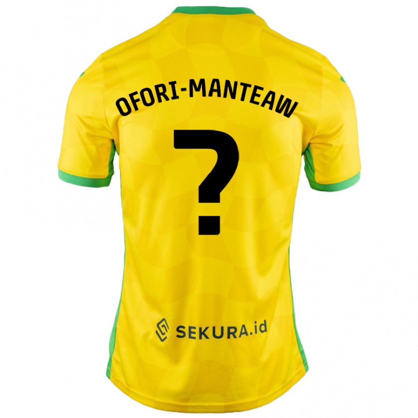 Kandiny Enfant Maillot Lloyd Ofori-Manteaw #0 Jaune Vert Tenues Domicile 2024/25 T-Shirt