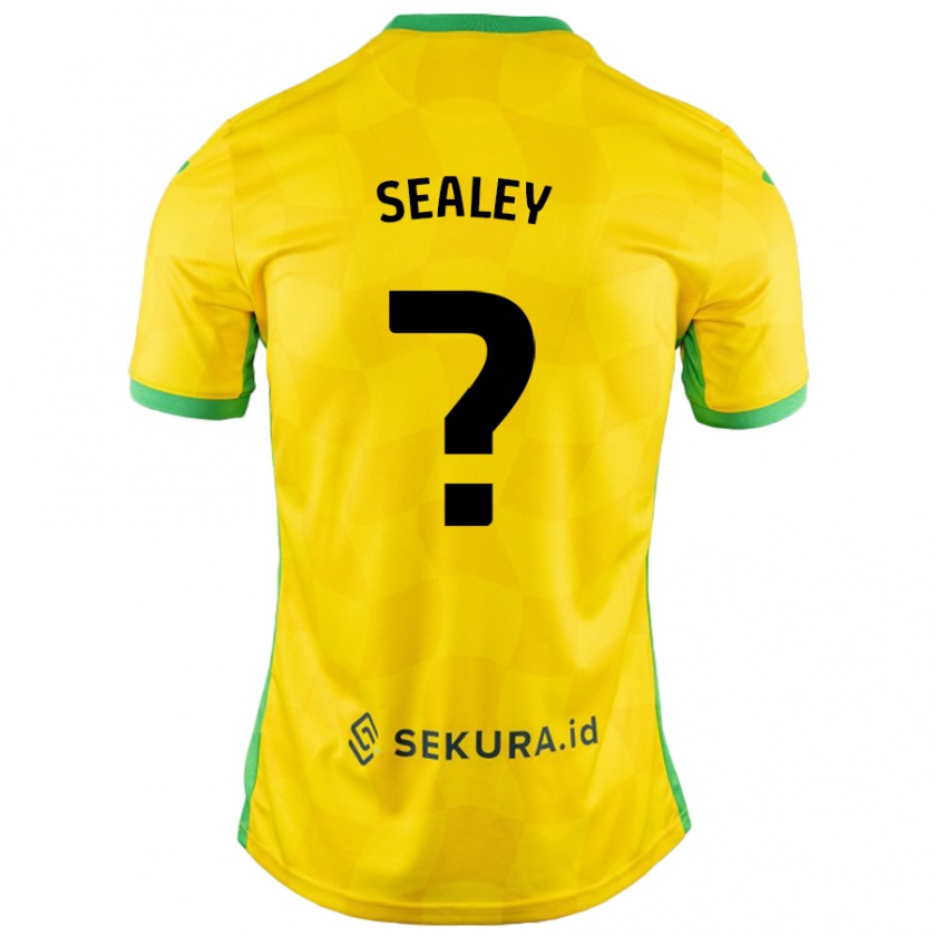 Kandiny Enfant Maillot La'sean Sealey #0 Jaune Vert Tenues Domicile 2024/25 T-Shirt