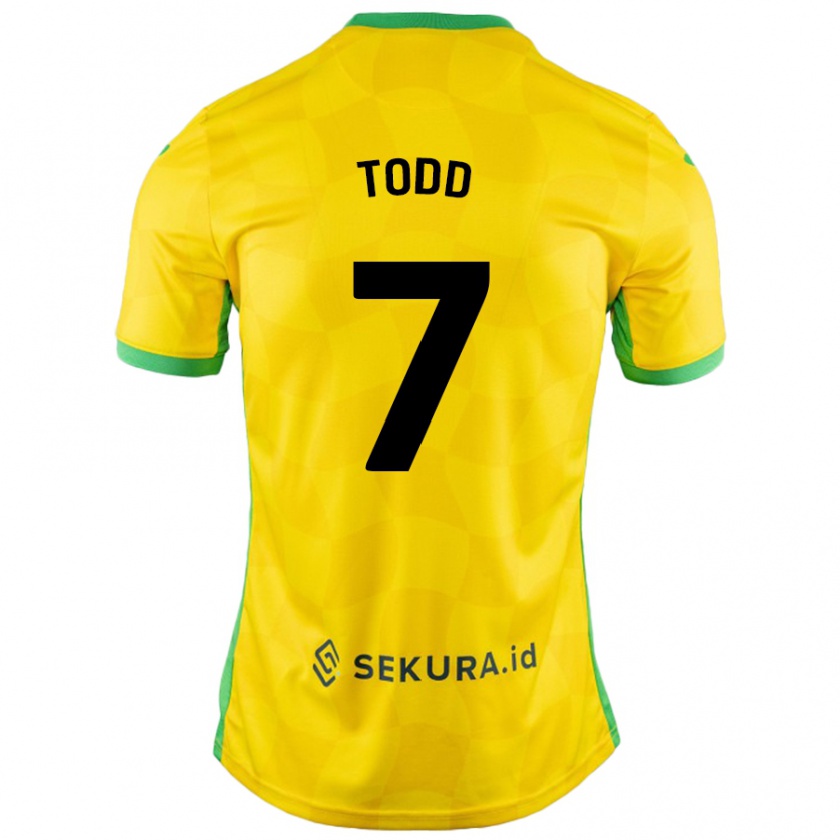 Kandiny Enfant Maillot Megan Todd #7 Jaune Vert Tenues Domicile 2024/25 T-Shirt