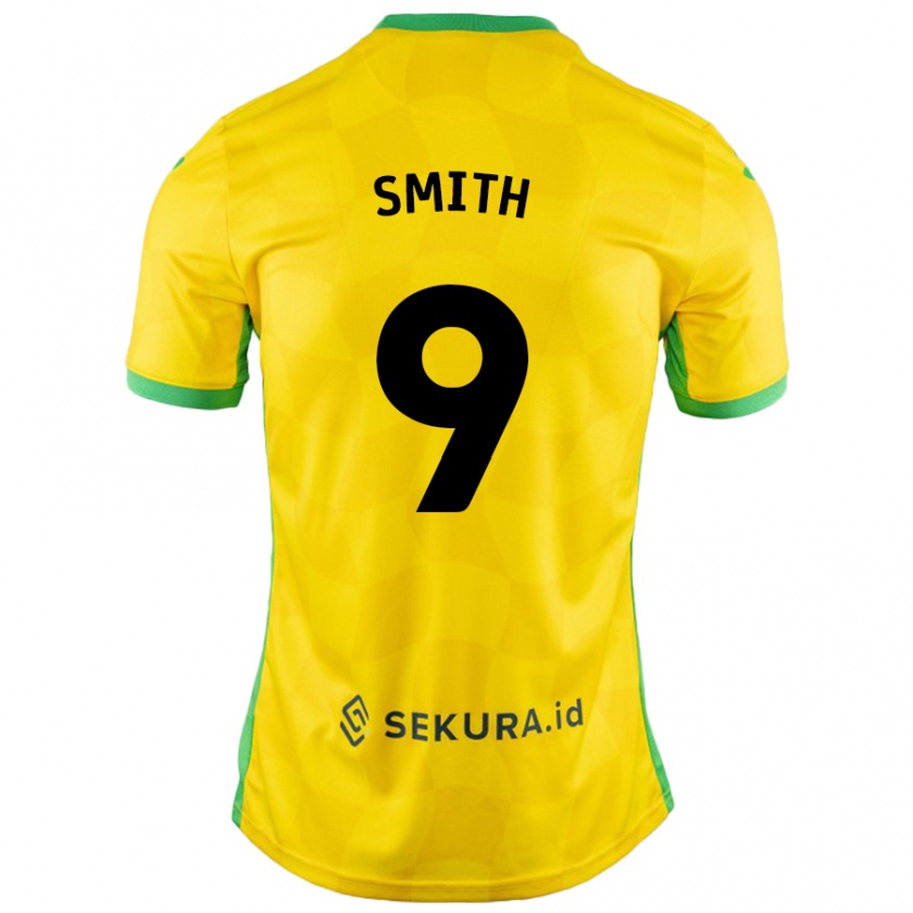 Kandiny Enfant Maillot Ellie Smith #9 Jaune Vert Tenues Domicile 2024/25 T-Shirt