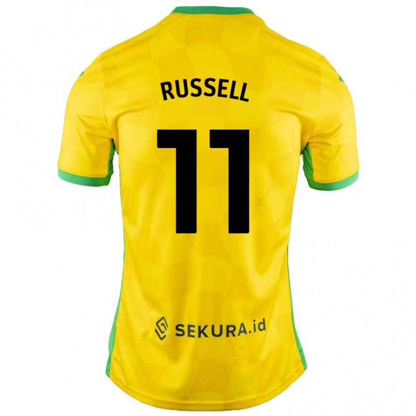 Kandiny Enfant Maillot Rebecca Russell #11 Jaune Vert Tenues Domicile 2024/25 T-Shirt