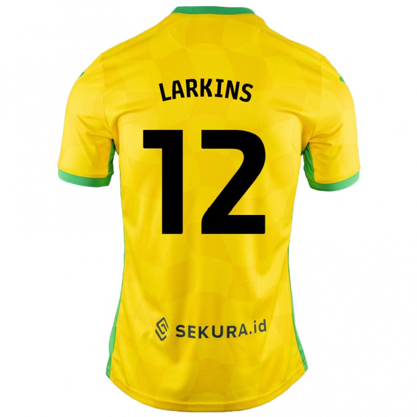 Kandiny Enfant Maillot Anna Larkins #12 Jaune Vert Tenues Domicile 2024/25 T-Shirt