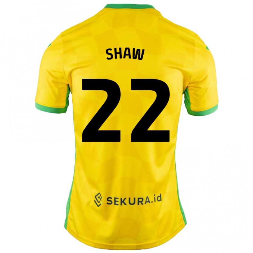 Kandiny Enfant Maillot Shannon Shaw #22 Jaune Vert Tenues Domicile 2024/25 T-Shirt