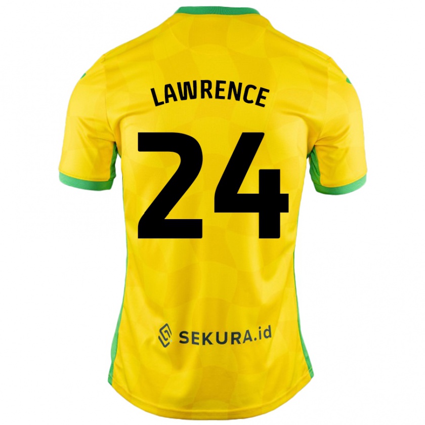 Kandiny Enfant Maillot Rachel Lawrence #24 Jaune Vert Tenues Domicile 2024/25 T-Shirt