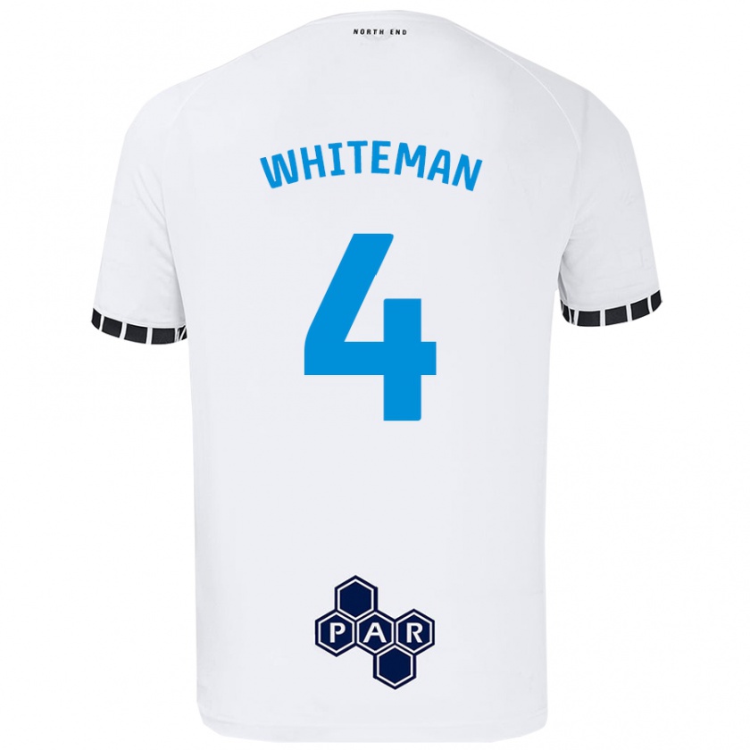 Kandiny Enfant Maillot Ben Whiteman #4 Blanc Tenues Domicile 2024/25 T-Shirt