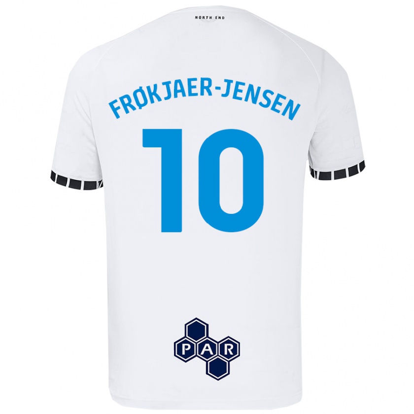 Kandiny Enfant Maillot Mads Frøkjaer-Jensen #10 Blanc Tenues Domicile 2024/25 T-Shirt