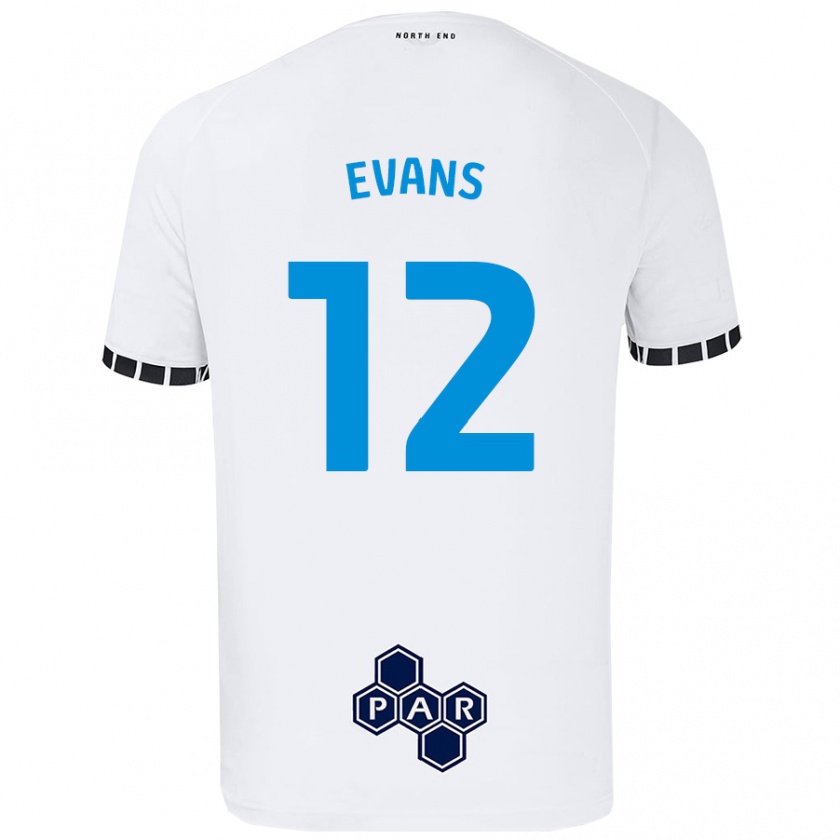 Kandiny Enfant Maillot Ched Evans #12 Blanc Tenues Domicile 2024/25 T-Shirt