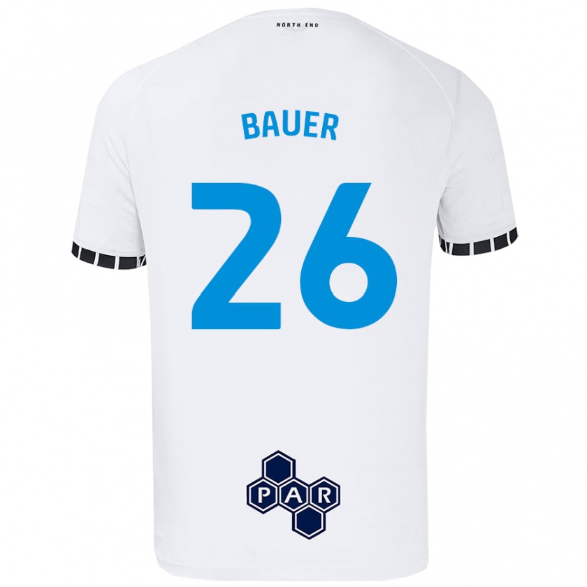 Kandiny Enfant Maillot Patrick Bauer #26 Blanc Tenues Domicile 2024/25 T-Shirt