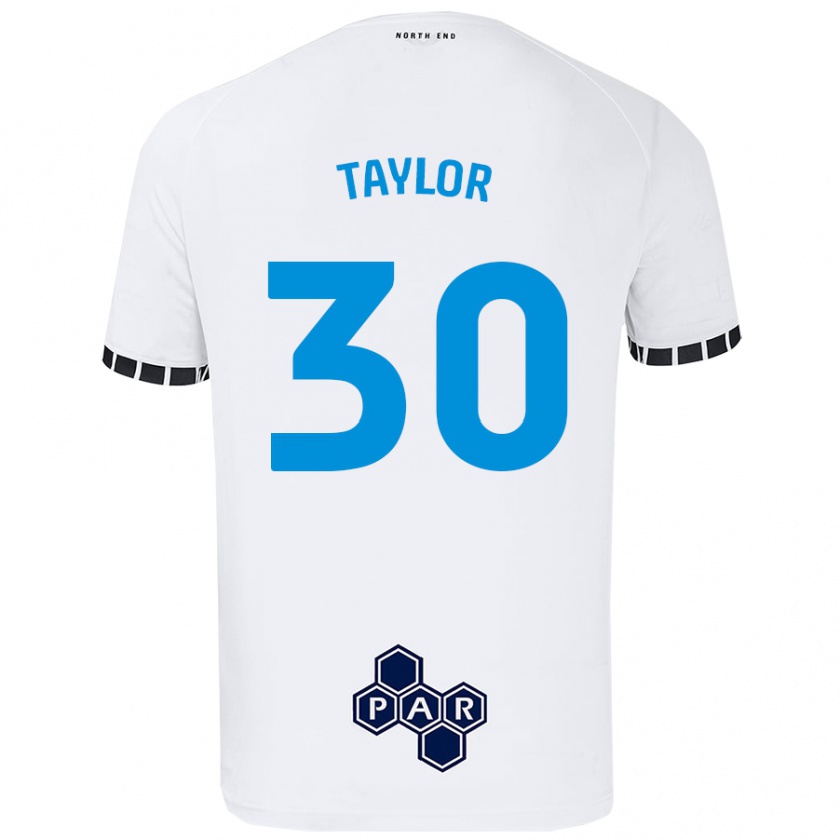 Kandiny Enfant Maillot Kian Taylor #30 Blanc Tenues Domicile 2024/25 T-Shirt