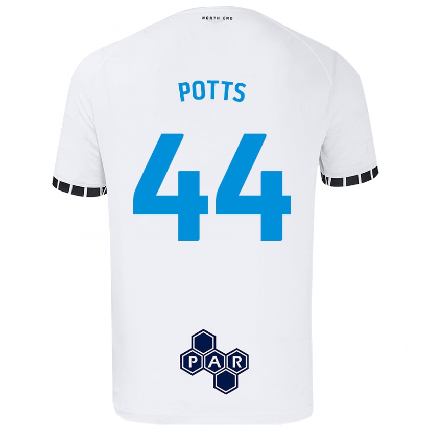 Kandiny Enfant Maillot Brad Potts #44 Blanc Tenues Domicile 2024/25 T-Shirt