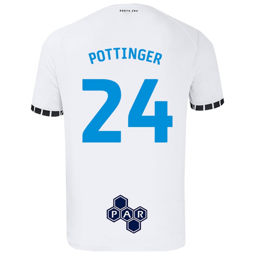 Kandiny Enfant Maillot Kaya Pottinger #24 Blanc Tenues Domicile 2024/25 T-Shirt