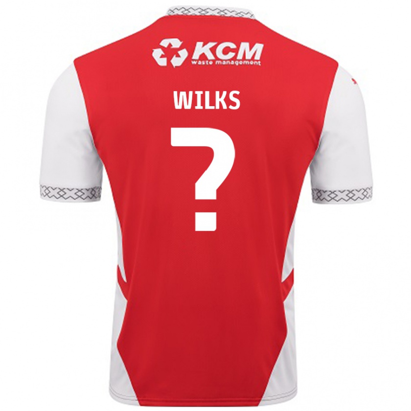 Kandiny Enfant Maillot Mallik Wilks #0 Rouge Blanc Tenues Domicile 2024/25 T-Shirt