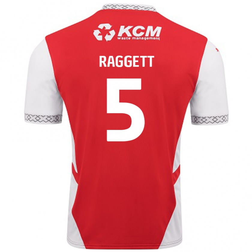 Kandiny Enfant Maillot Sean Raggett #5 Rouge Blanc Tenues Domicile 2024/25 T-Shirt