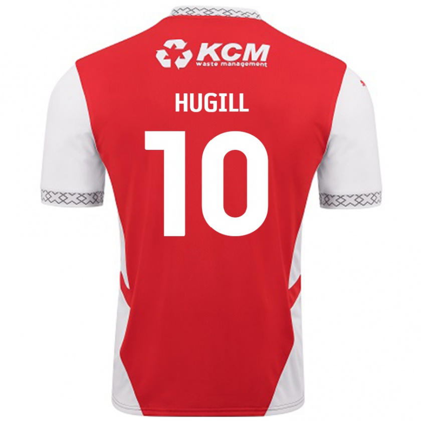 Kandiny Enfant Maillot Jordan Hugill #10 Rouge Blanc Tenues Domicile 2024/25 T-Shirt