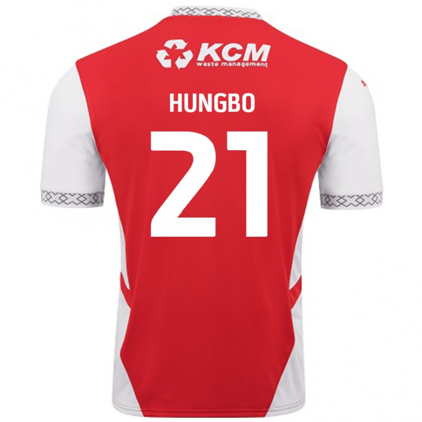 Kandiny Enfant Maillot Joseph Hungbo #21 Rouge Blanc Tenues Domicile 2024/25 T-Shirt