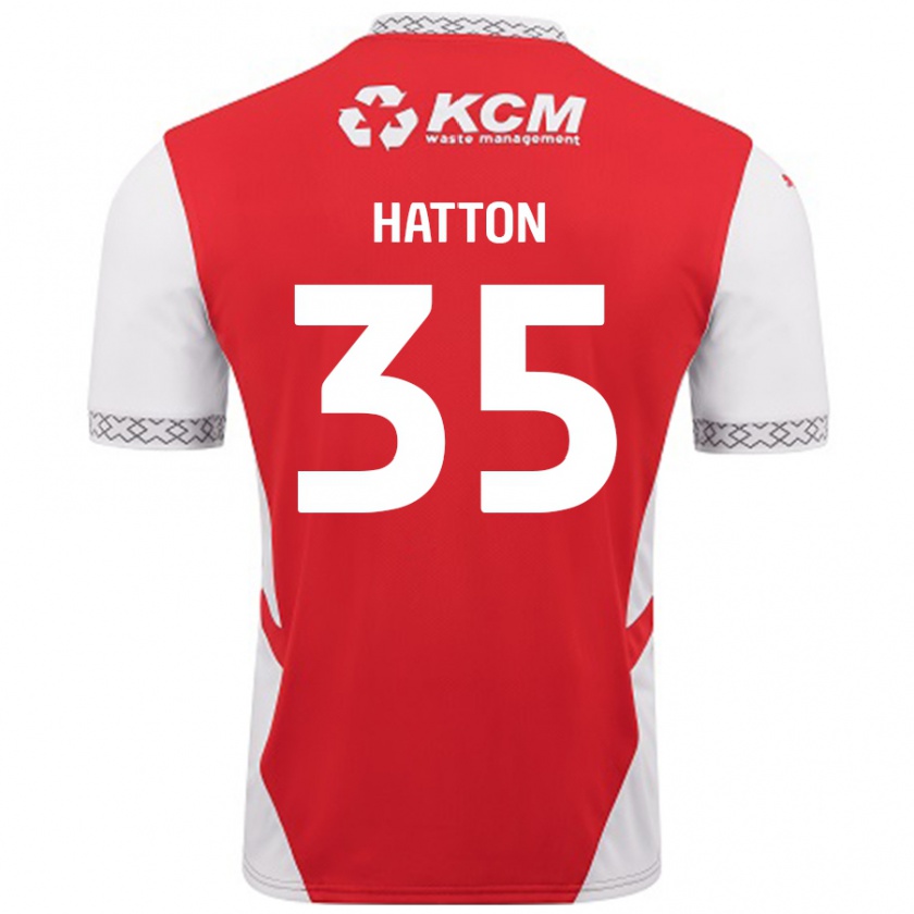 Kandiny Enfant Maillot Ben Hatton #35 Rouge Blanc Tenues Domicile 2024/25 T-Shirt