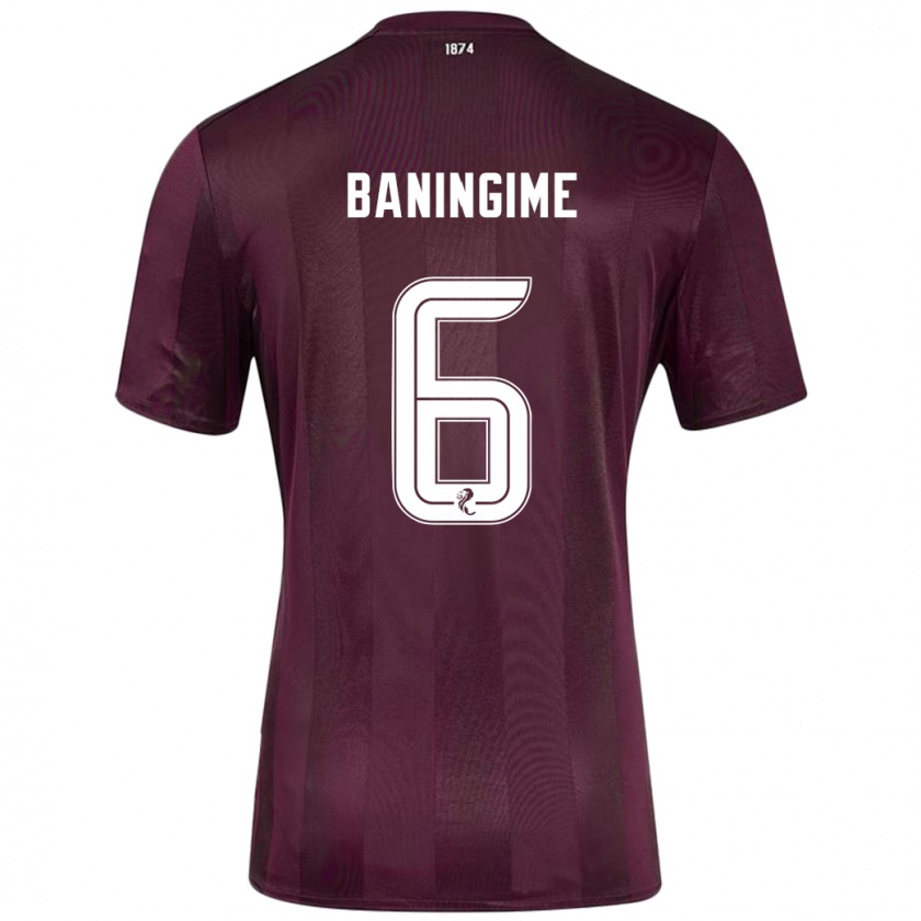 Kandiny Enfant Maillot Beni Baningime #6 Bordeaux Tenues Domicile 2024/25 T-Shirt