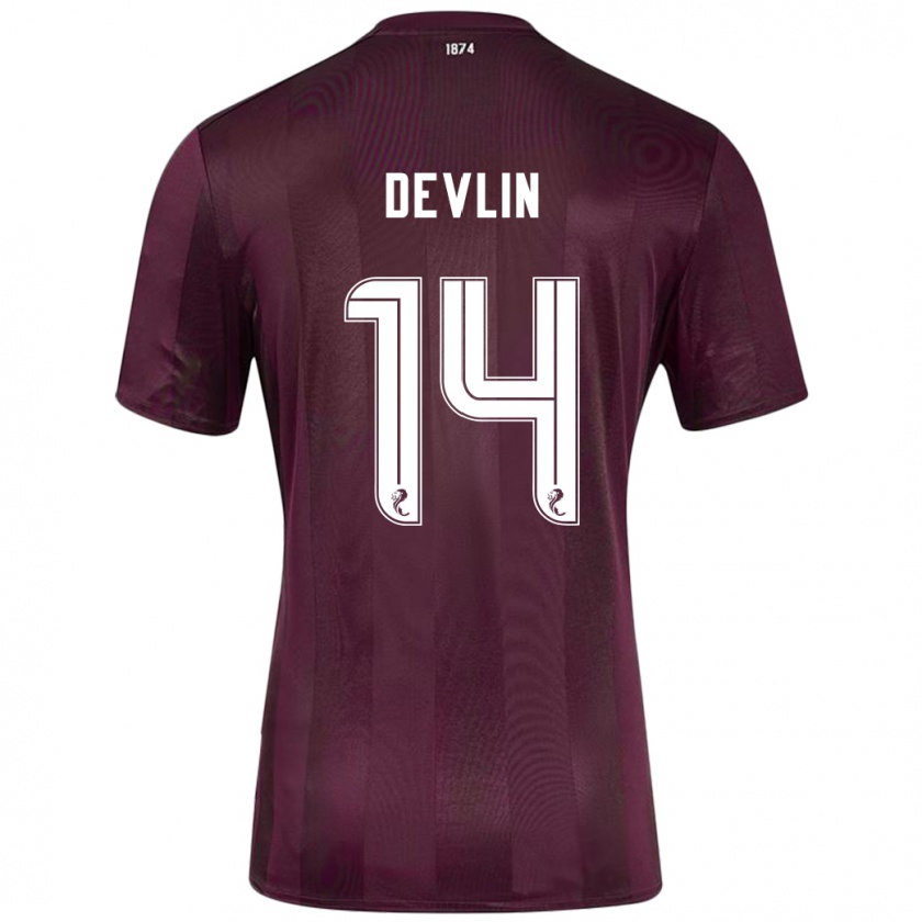 Kandiny Enfant Maillot Cammy Devlin #14 Bordeaux Tenues Domicile 2024/25 T-Shirt