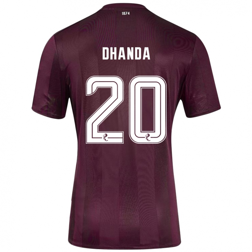 Kandiny Enfant Maillot Yan Dhanda #20 Bordeaux Tenues Domicile 2024/25 T-Shirt