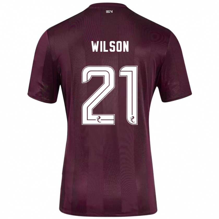 Kandiny Enfant Maillot James Wilson #21 Bordeaux Tenues Domicile 2024/25 T-Shirt