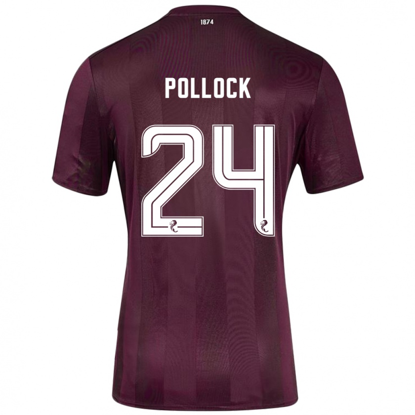 Kandiny Enfant Maillot Finlay Pollock #24 Bordeaux Tenues Domicile 2024/25 T-Shirt