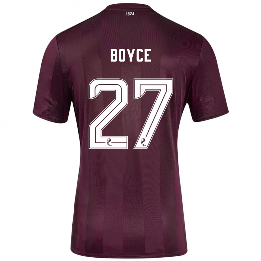 Kandiny Enfant Maillot Liam Boyce #27 Bordeaux Tenues Domicile 2024/25 T-Shirt