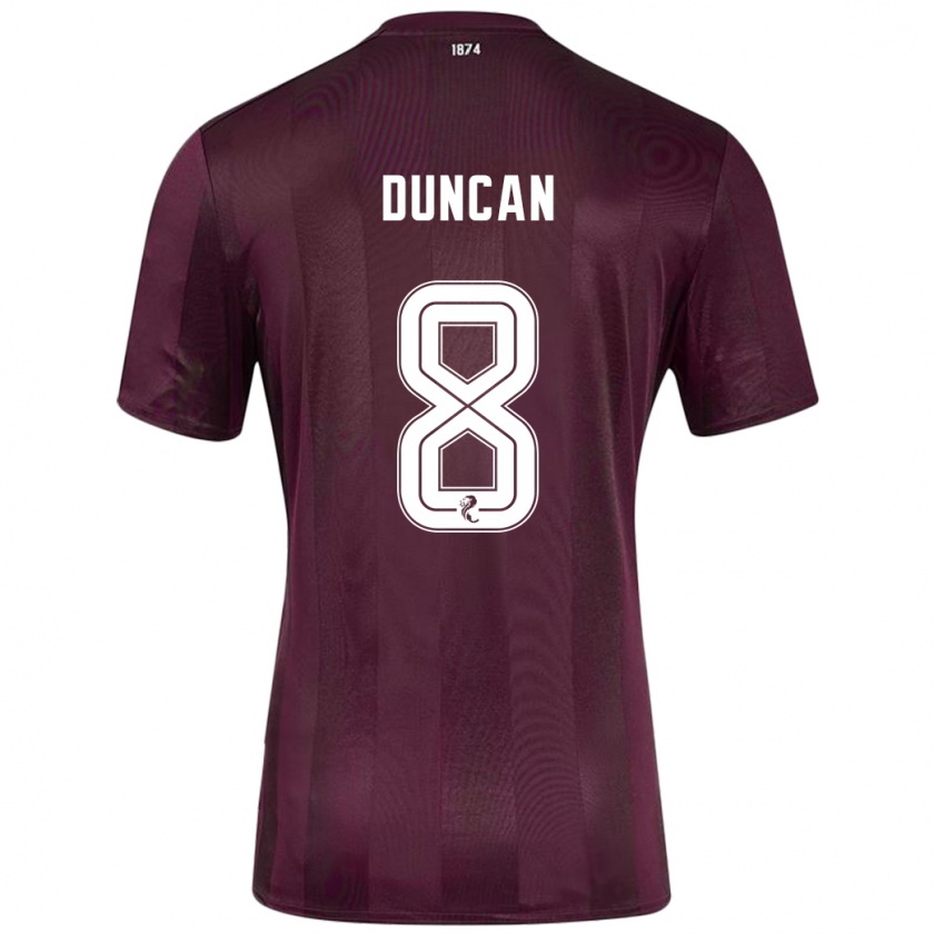 Kandiny Enfant Maillot Ryan Duncan #8 Bordeaux Tenues Domicile 2024/25 T-Shirt