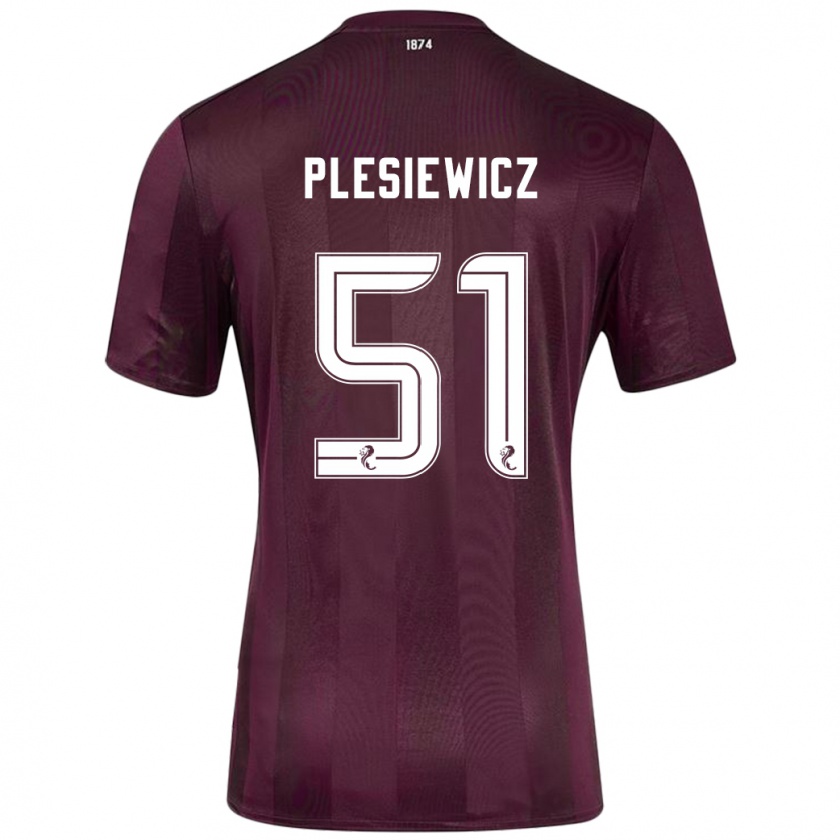 Kandiny Enfant Maillot Szymon Plesiewicz #51 Bordeaux Tenues Domicile 2024/25 T-Shirt