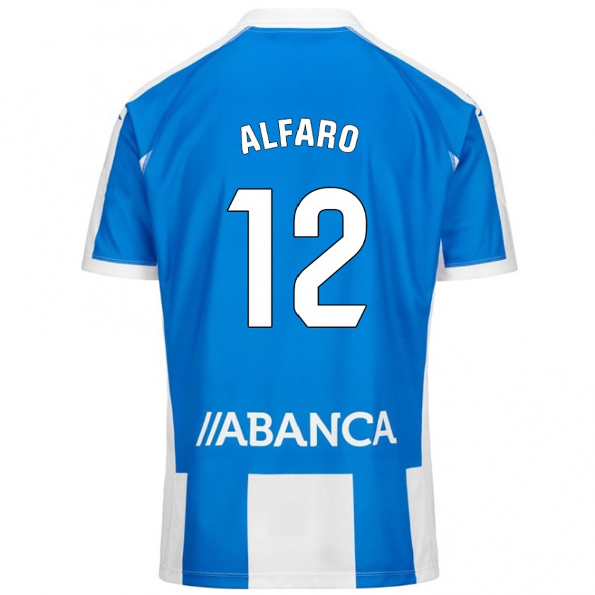 Kandiny Enfant Maillot Alejandro Alfaro #12 Bleu Blanc Tenues Domicile 2024/25 T-Shirt