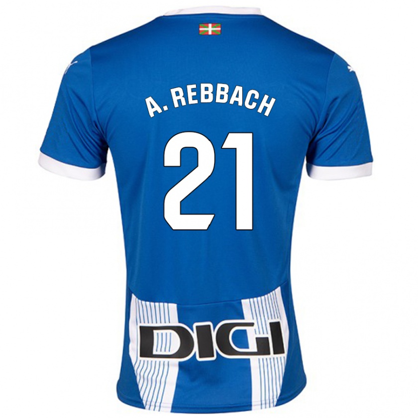 Kandiny Enfant Maillot Abde Rebbach #21 Bleu Tenues Domicile 2024/25 T-Shirt