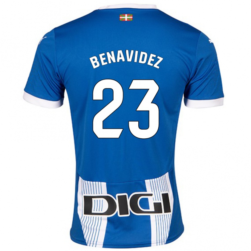 Kandiny Enfant Maillot Carlos Benavidez #23 Bleu Tenues Domicile 2024/25 T-Shirt