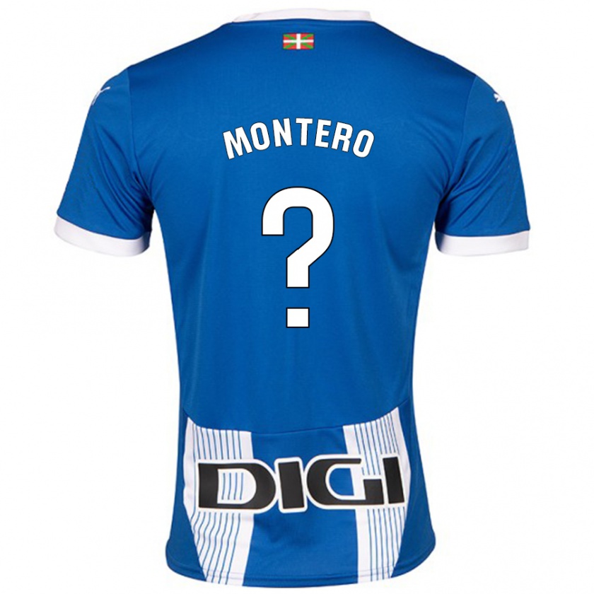 Kandiny Enfant Maillot Rubén Montero #0 Bleu Tenues Domicile 2024/25 T-Shirt