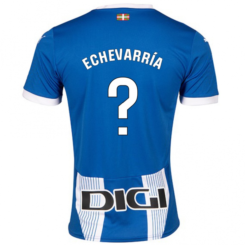 Kandiny Enfant Maillot Iker Echevarría #0 Bleu Tenues Domicile 2024/25 T-Shirt