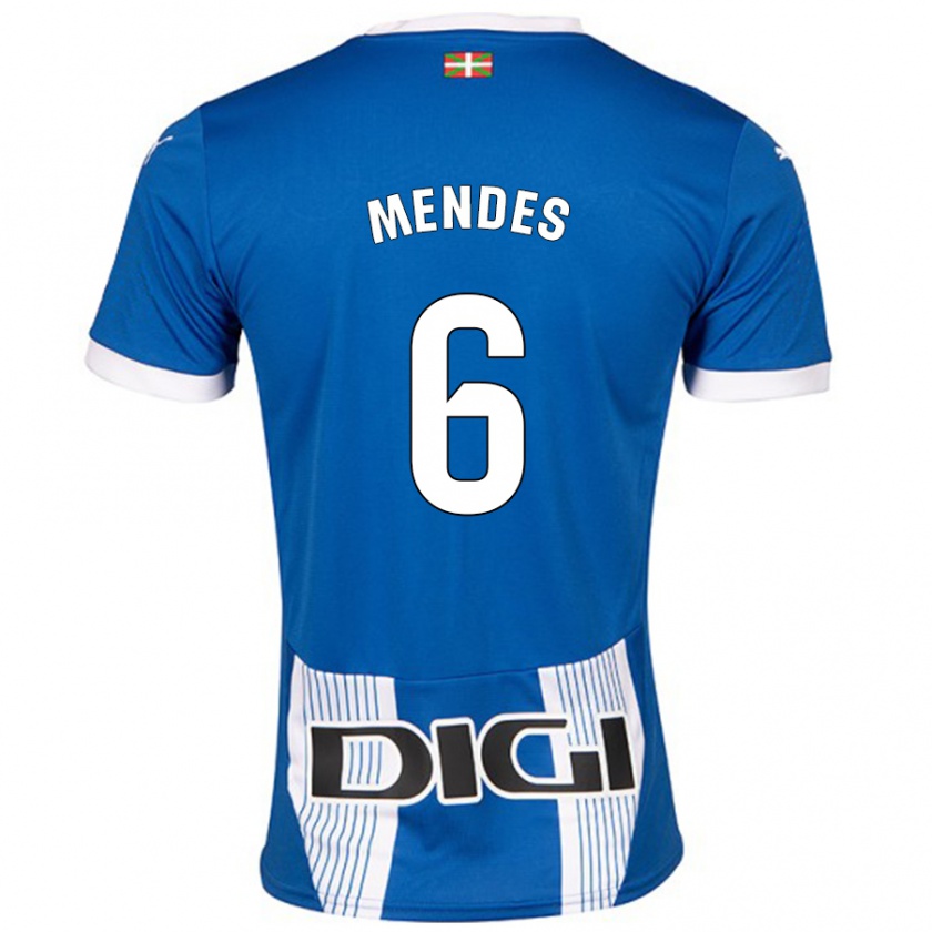 Kandiny Enfant Maillot Tomás Mendes #6 Bleu Tenues Domicile 2024/25 T-Shirt