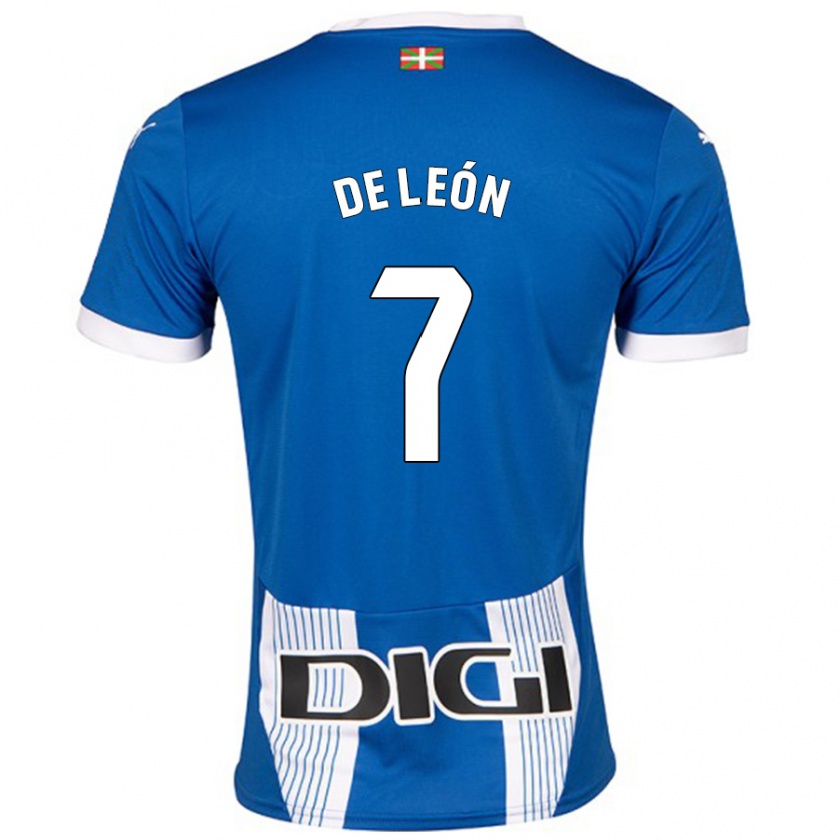 Kandiny Enfant Maillot José De León #7 Bleu Tenues Domicile 2024/25 T-Shirt