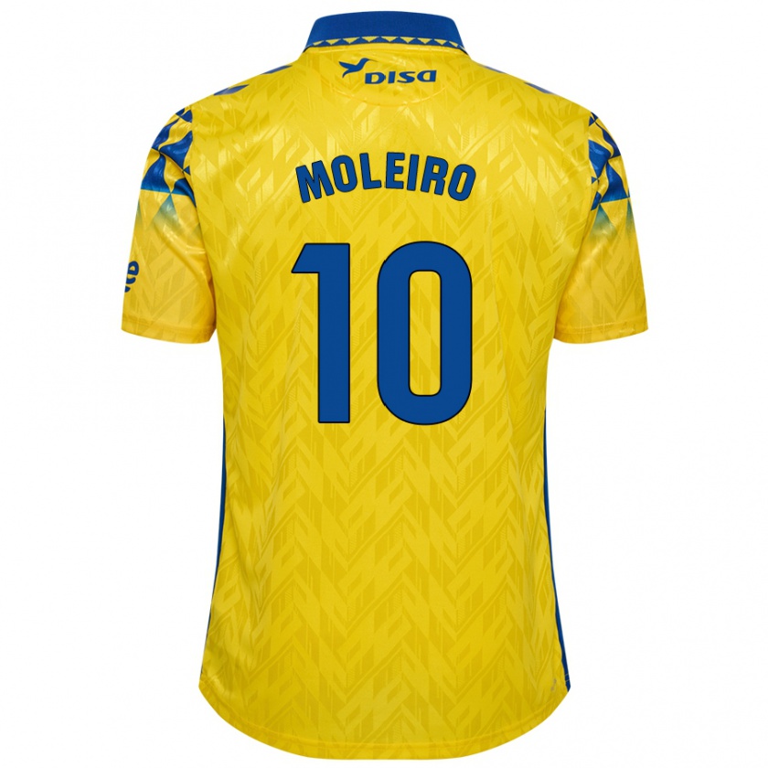 Kandiny Enfant Maillot Alberto Moleiro #10 Jaune Bleu Tenues Domicile 2024/25 T-Shirt