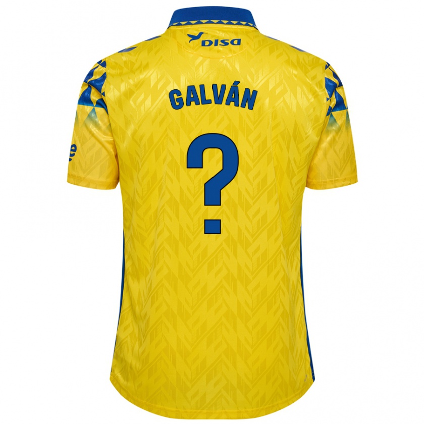 Kandiny Enfant Maillot Carlos Galván #0 Jaune Bleu Tenues Domicile 2024/25 T-Shirt