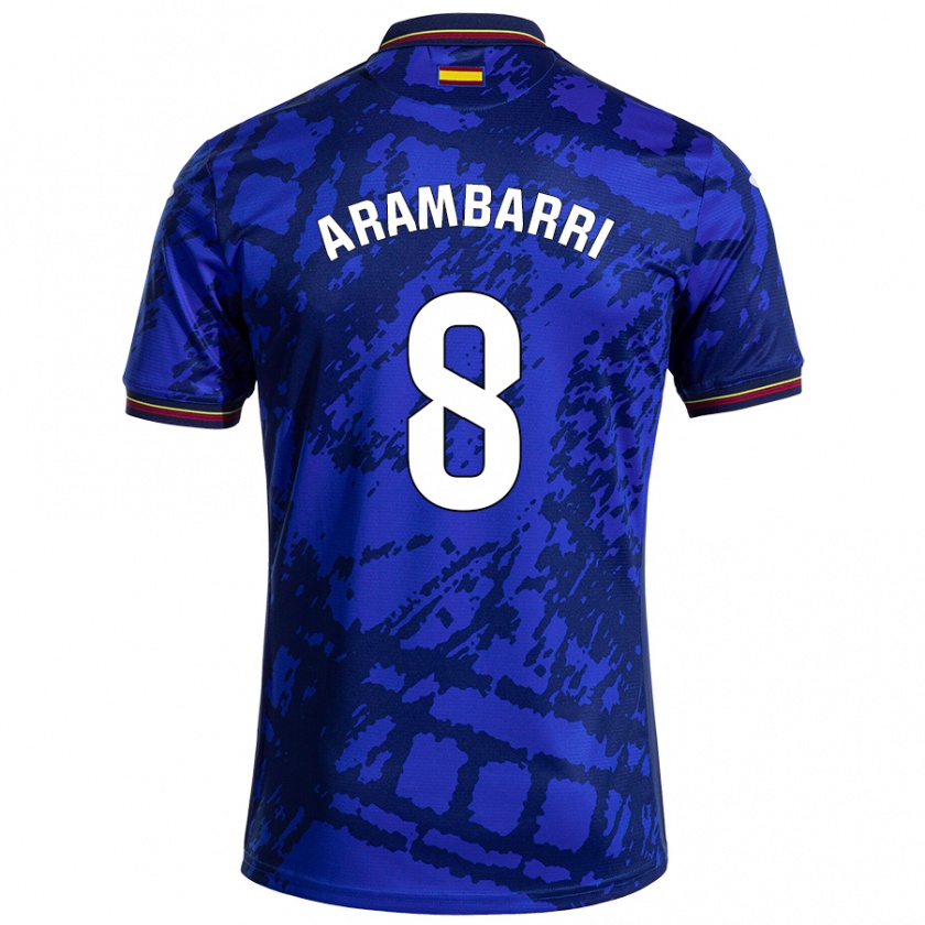 Kandiny Enfant Maillot Mauro Arambarri #8 Bleu Foncé Tenues Domicile 2024/25 T-Shirt