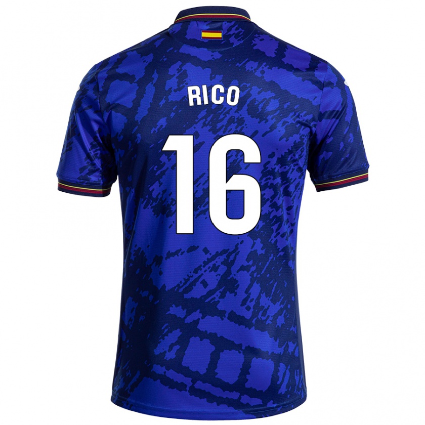 Kandiny Enfant Maillot Diego Rico #16 Bleu Foncé Tenues Domicile 2024/25 T-Shirt