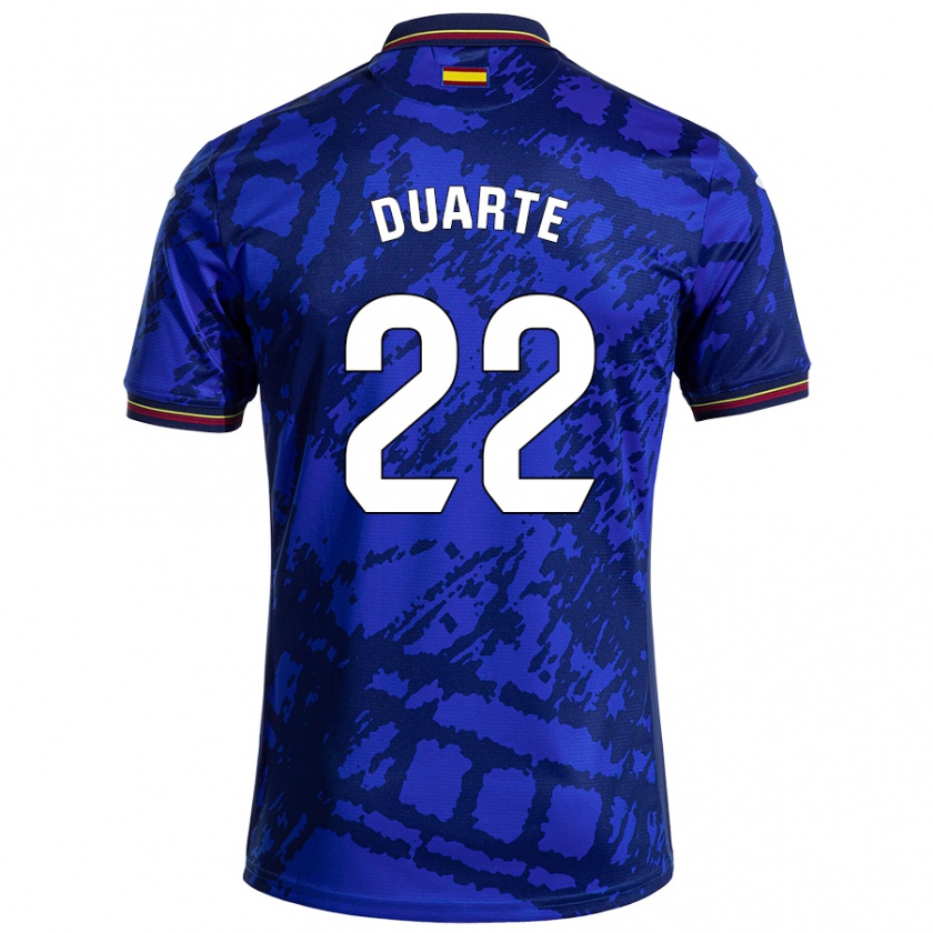 Kandiny Enfant Maillot Domingos Duarte #22 Bleu Foncé Tenues Domicile 2024/25 T-Shirt