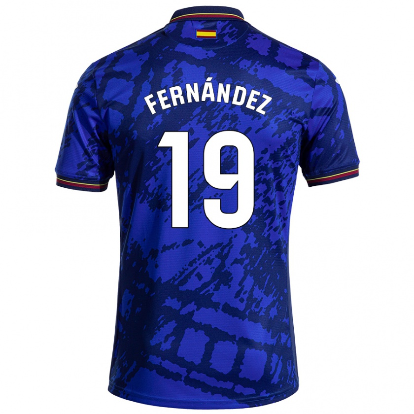 Kandiny Enfant Maillot Ismael Fernández #19 Bleu Foncé Tenues Domicile 2024/25 T-Shirt