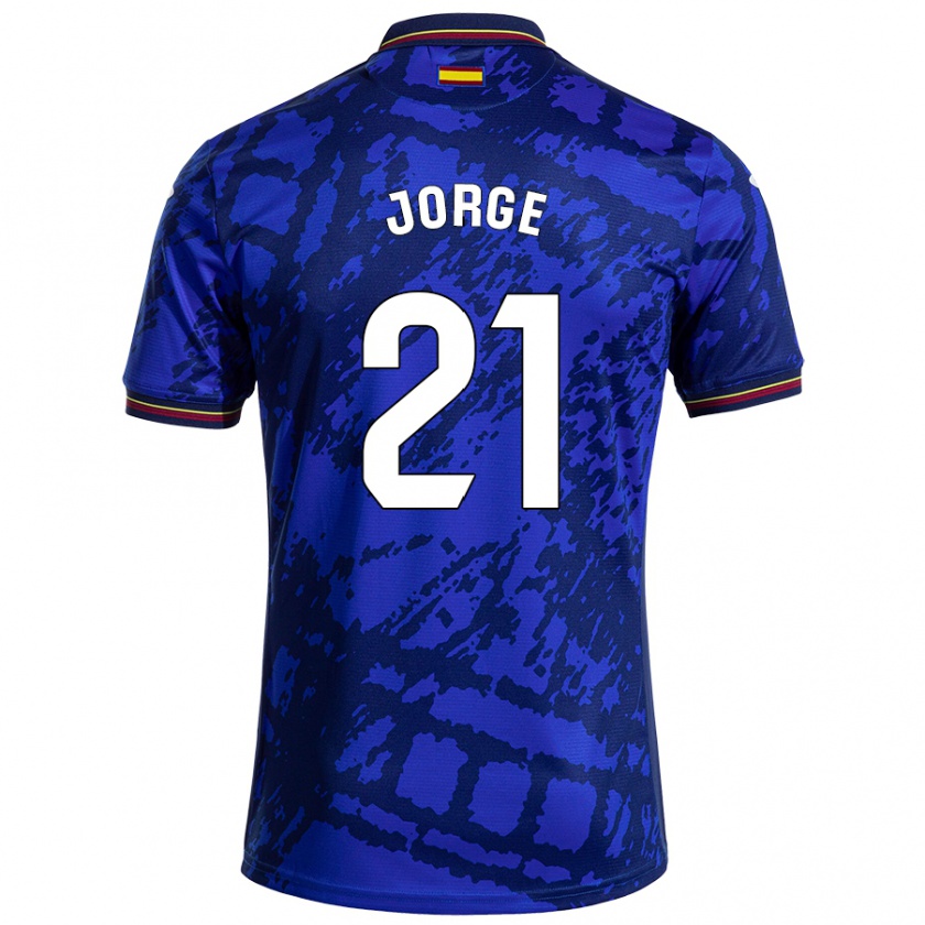 Kandiny Enfant Maillot Jeremy Jorge #21 Bleu Foncé Tenues Domicile 2024/25 T-Shirt