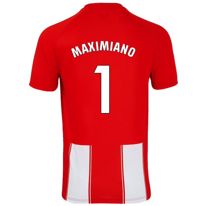 Kandiny Enfant Maillot Luís Maximiano #1 Rouge Blanc Tenues Domicile 2024/25 T-Shirt