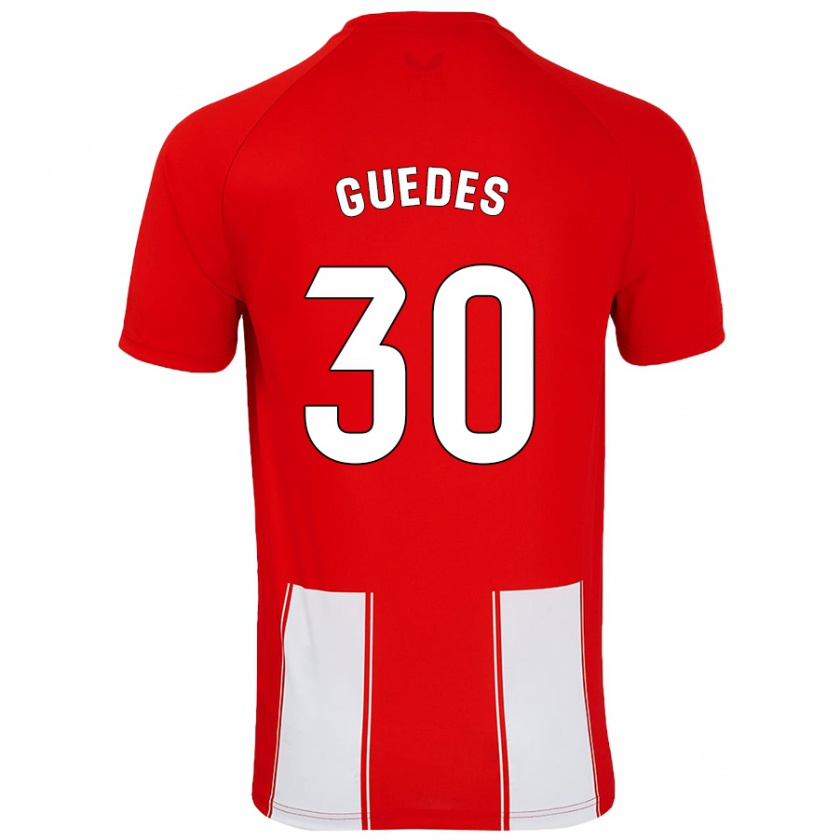 Kandiny Enfant Maillot Gui Guedes #30 Rouge Blanc Tenues Domicile 2024/25 T-Shirt