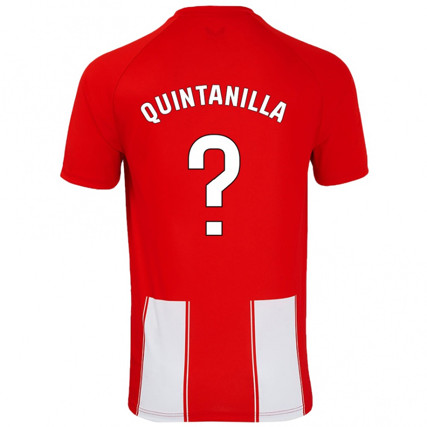 Kandiny Enfant Maillot Rubén Quintanilla #0 Rouge Blanc Tenues Domicile 2024/25 T-Shirt