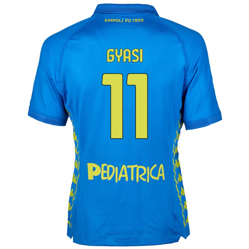 Kandiny Enfant Maillot Emmanuel Gyasi #11 Bleu Tenues Domicile 2024/25 T-Shirt